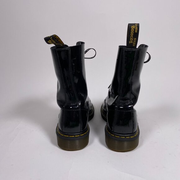 DR. MARTENS x MARC JACOBS Black Patent Leather Redux Grunge Boots - Picture 3 of 14
